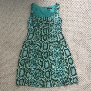 Nanette Lepore Turquoise Snakeskin Silk Dress